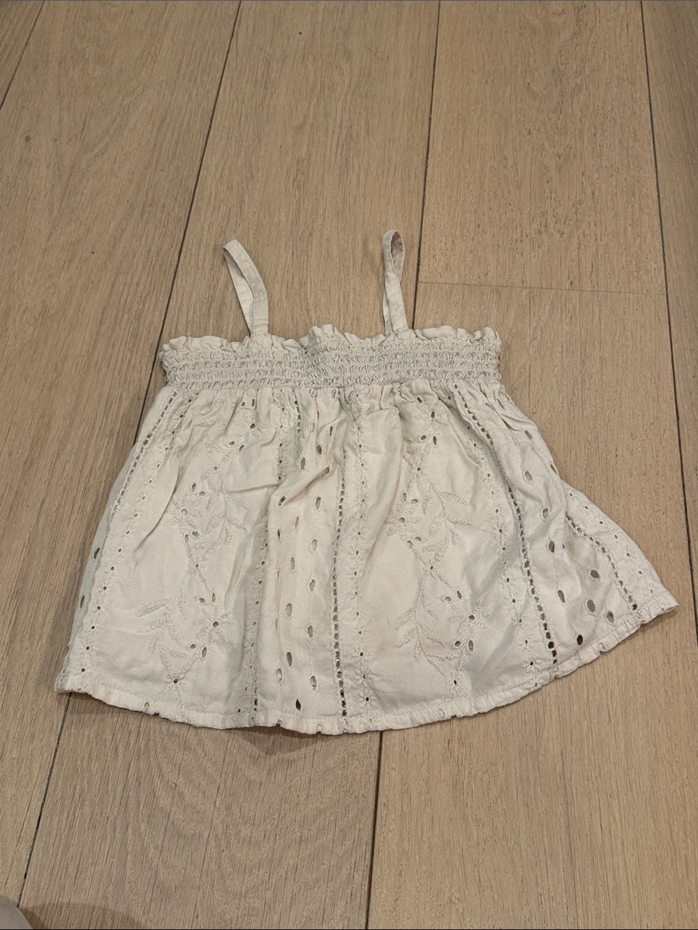 Smocked Eyelet Tank Top